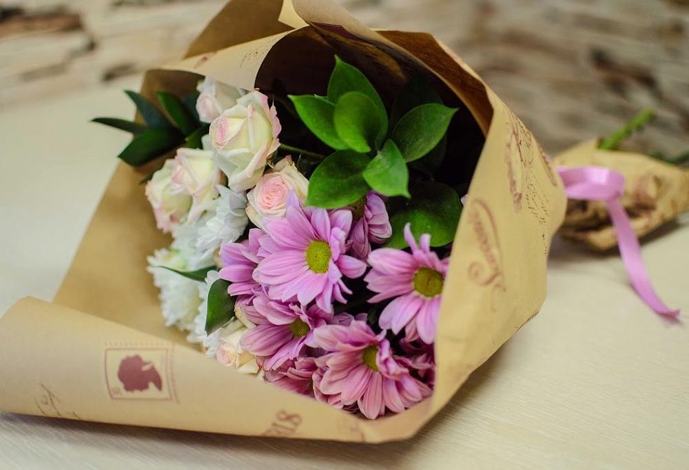 Букет цветов из: Розы и Хризантемы в Петино