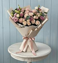 Букет цветов из:  Розы и Лизиантусы #REPLACE_PRED# Петино