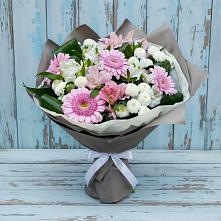 Букет цветов из:  Герберы, Альстромерии и Хризантемы в Петино