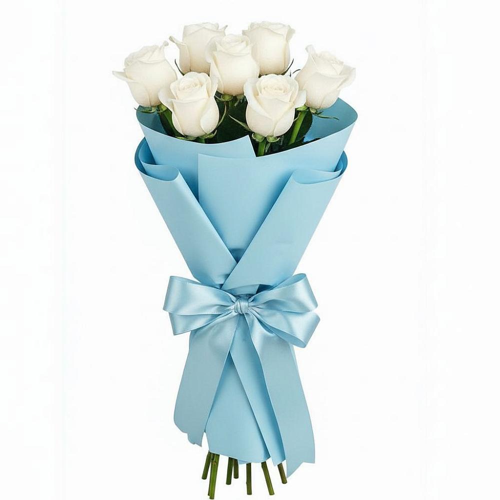 Букет 7 белых роз Проуд в Петино