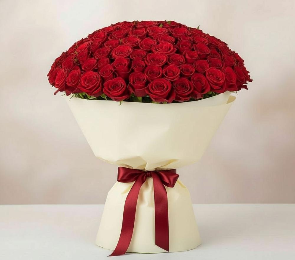 Букет 101 Красная роза Милано в Петино