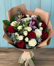 Букет цветов из:  Розы и Альстромерии в Петино