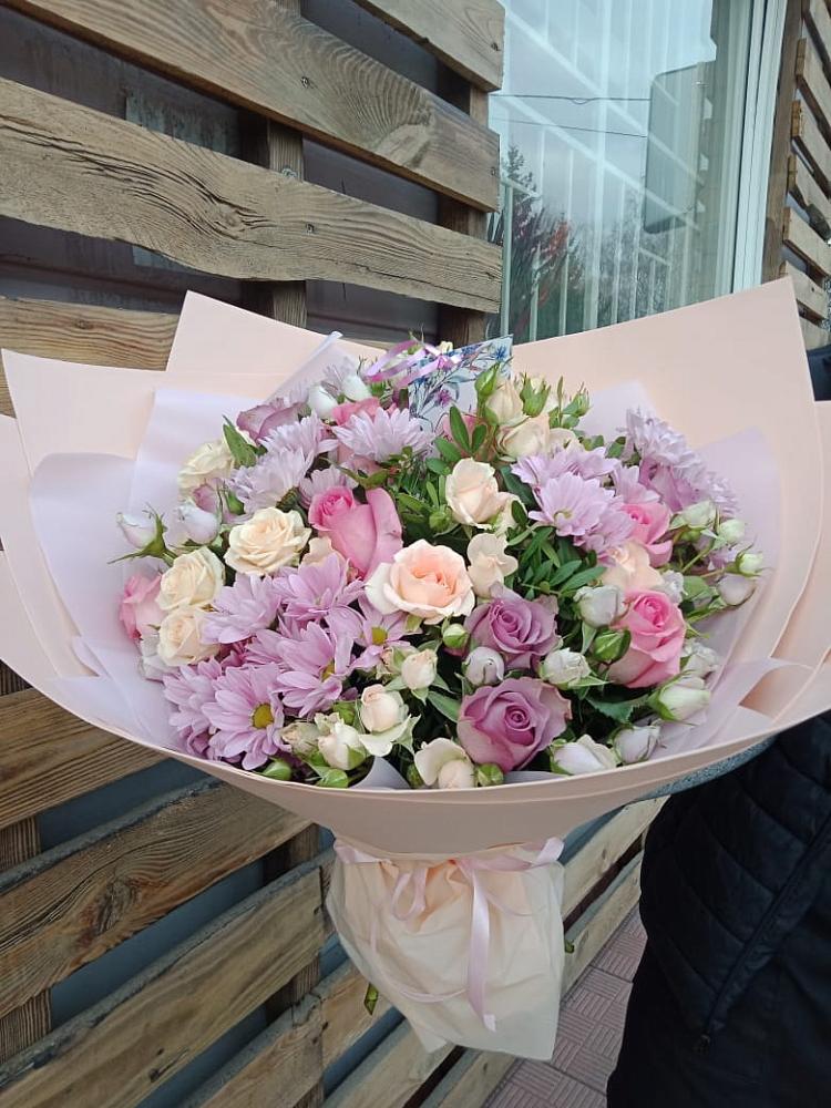 Букет цветов из: Розы и Хризантемы в Петино