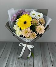 Букет цветов из:  Розы, Герберы и Хризантемы в Петино