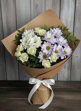 Букет цветов из:  Хризантемы и Розы в Петино