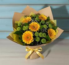 Букет цветов из:  Герберы и Хризантемы в Петино