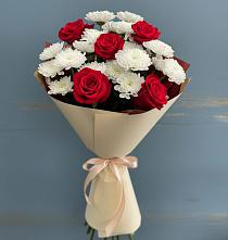 Букет цветов из:  Розы и Хризантемы в Петино