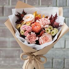 Букет цветов из:  Гвоздики, Хризантемы и Розы в Петино
