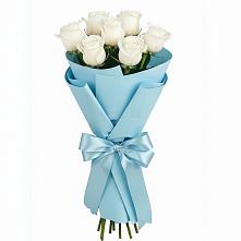 Букет 7 белых роз Проуд в Петино