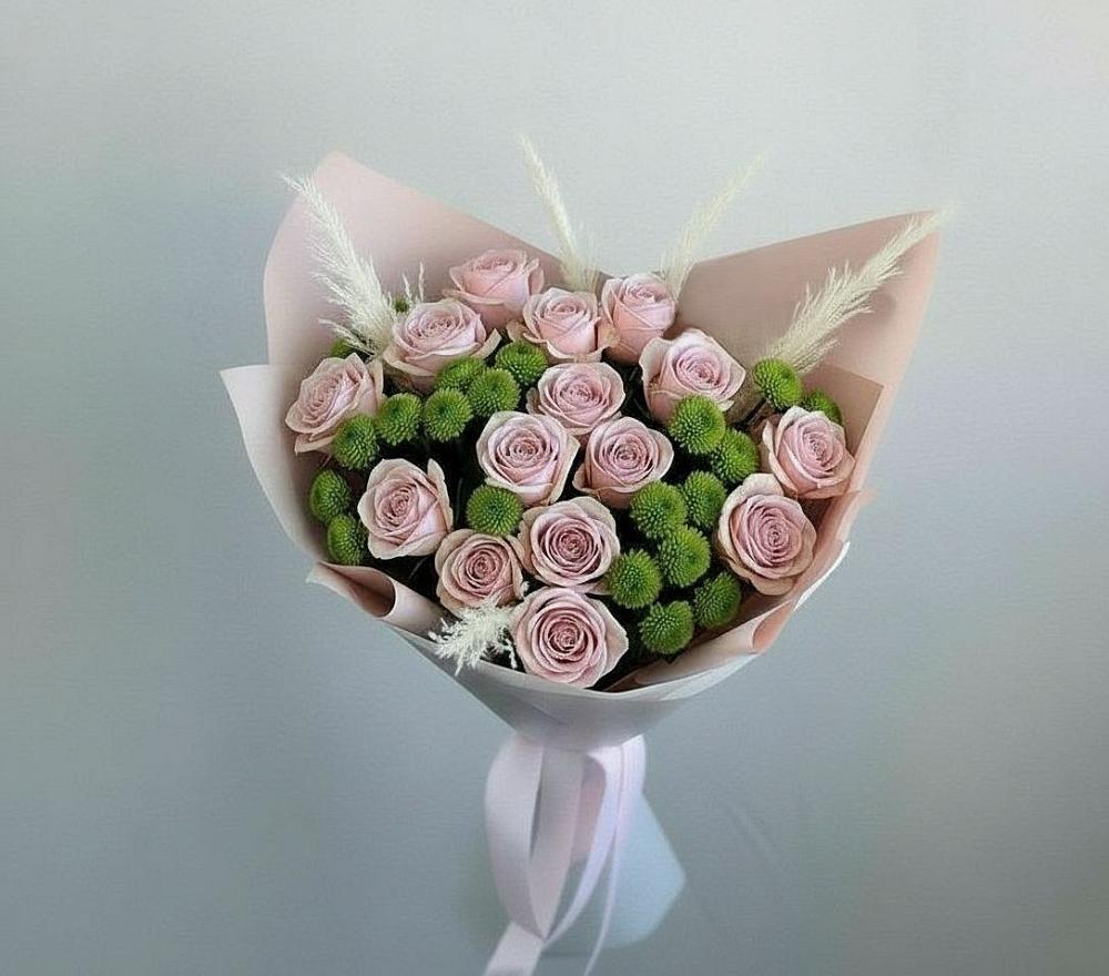 Букет цветов из: Розы и Хризантемы в Петино