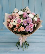 Букет цветов из:  Хризантемы, Розы и Альстромерии #REPLACE_PRED# Петино