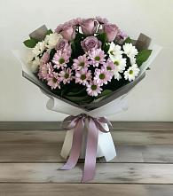 Букет цветов из:  Хризантемы и Розы в Петино