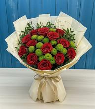 Букет цветов из:  Розы и Хризантемы в Петино