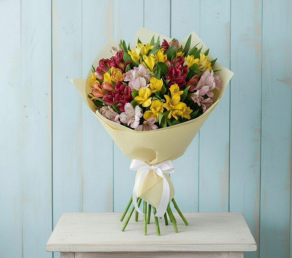 Букет цветов из: Альстромерии в Петино