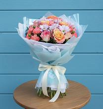 Букет цветов из:  Хризантемы и Розы в Петино